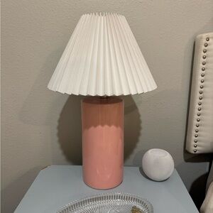 2 Elegant Pink Table Lamp with White Shade